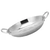 Casseroles Pot en acier inoxydable Double poignée en métal Wok Cuisine Cuisine Maison Alimentaire Réutilisable Cuisson Plaque de Cuisson