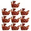 Decorações de jardim 10 pcs estátuas de animais de madeira chique dragão chinês zodíaco interior decoração de mesa ornamento criativo