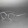 Luxe ontwerper zomerzonnebril Japanse gouden bril dezelfde KJ-40 kan worden uitgerust met een kortzichtig elliptisch puur titanium mesh rood oogframe