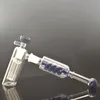 Marteau lourd Dab Rig Bang en verre Narguilé 6 bras Diffuseur d'arbre Filtre Bubbler Fumer Pipe à eau Recycleur Ice Catcher Bong avec tuyau de brûleur à mazout en verre mâle et bol à tabac