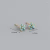 Boucles d'oreilles en argent Sterling 925, fleur de cristal exquise pour femmes, accessoires de bijoux classiques simples et romantiques pour fête de mariage