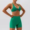 Yoga-Outfit, überkreuzter Rücken, Sport-BHs für Damen, nackte Weste, Lauf-Fitness-BH, schnell trocknend, dünne Träger, solides Tank-Top mit Brustpolstern