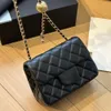 Pequeno crossbody saco cc barato designer sacos de couro genuíno para mulheres ombro macio com corrente ouro marca fa