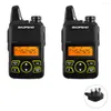 Walkie Talkie 1 Pair BAOFENG T1 Two Way Radio 400-470Mhz Long Range Earpiece Portable EU Plug