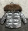 Veste d'hiver épaisse en polaire pour enfants, parka chaude en coton, manteau avec col en fourrure de raton laveur, unisexe, garçons et filles, manteau d'extérieur coupe-vent