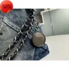 Canale 22 Borsa shopping in denim Grand Tote Travel Designer Donna Sling Body Borsa più costosa con catena in argentoH