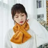Шарфы в Корейском стиле для женщин и девочек, зимний толстый плюшевый женский шарф с крестом, женский милый теплый защитная шаль из искусственного меха для шеи