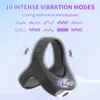 Cockrings vibrator cockring 10 snelheden vertraging ejaculatie seksspeeltjes voor mannen scrotum stimulator massager cock ring mannelijk vibrerende penisring 230404