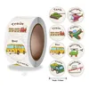 Emballage cadeau 500 pièces/rouleau 2.5CM autocollants de récompense pour enfants mignon dessin animé transport Train pelle école enseignants étiquettes autocollantes