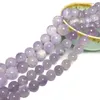 Lösa ädelstenar Fina naturliga lavendel lila Amethyst Quartz runda ädelstenpärlor för smycken som gör DIY -armbandhalsband 6/8/10mm 1Strand