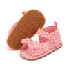 Sandały 2023 Summer Baby Girl Buty Polka Dots Anti-Slip Guma Sole Borns First Walkers Flat Beach