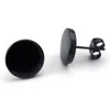 Liquid Soap Dispenser Jewelry Men's Earrings 10mm Circle Ear Studs 2pcs (1 Pair) Stainless Steel Black