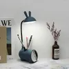 Table Lamps USB Lamp Touch Dimming Bendable Desk Eye Protection Learning Reading Night Light With Multi Function Pen Holder