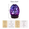 Night Lights 100ml Ultrasonic Humidifier 3d Fireworks Cool Mist Aroma Diffuser Glass Vase Maker With 7 Color Led Light