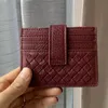 Brieftaschen 2023 Mode gewebtes Leder Kartenhalter Luxusgürtel schützen für Lady Slim Money Clip