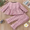 Hotsell Autumn Winter Kids Girls Girls Sets Designer Girl Baby Bowknot Tops Pants 2ace Suit Buil