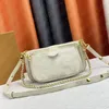 Nuevo estilo diseñador de accesorios de múltiples puchette tiras de hombro para 3 piezas Embascadoras en estampado de mujeres Luxury Chain Homeo Bolsa Messenger M46093 M46180