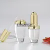 Bottiglie di stoccaggio 20ml 30ml Bottiglia di olio essenziale di vetro trasparente Confezione cosmetica di siero con contagocce F1951