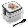 Dinnerware Tattooed Walrus Double Layer Bento Box Salad Portable Picnic Tattoo Flash Coastal