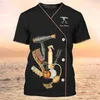 T-shirts pour hommes est Summer Mens T-shirt Coiffeur Coiffeur Personnalisé 3D Imprimé t-shirt Unisexe Casual Salon de Coiffure Uniforme DW95 230404