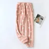 Women's Sleepwear Winter Fannel Pajamas Pants Women Thicken Warm Pijama Bottoms Soft Plus Velvet Coral Fleece Home Elastic Waist Trousers