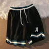 Herren-Shorts, bestickter Buchstabe, lässig, Übergröße, Sport, Baskeall-Hose, gerade, Design Sense Five, bequeme Pyjamas