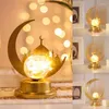 Bordslampor Eid LED Light Moon Star Decorative Night Lamp Ornaments Art Crafts Supplies For Islamic Festival Party Decoration