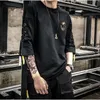 T-shirts voor heren Idopy Koreaanse modeheren Straatstijl Lace Punk Gothic Pullover Designer Steampunk Hem Hip Hop Sweatshirts Shirts Tees 230404