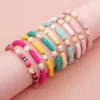 Strand Bohobliss Färgglada Heishi -armband för kvinnor Enkel Pearl med Shell Star Charm Pulsera Clay Beads Trendy Fashion Smycken