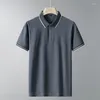 Polos para hombre, ropa para hombre, polos de negocios para hombre, camiseta de verano 2023, ropa de calle, tendencia coreana, marca masculina con cuello vuelto sólido