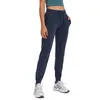 LL-2079 Pantalons pour femmes pantalons de Yoga en vrac neuvième pantalon d'entraînement d'exercice Sport Gym course décontracté longue cheville pantalon à bandes élastique taille haute cordon de serrage