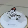 Ringas de cluster Sterling prata esterlina Romul Rose Flor Aberta Anel de zircão em forma de coração Ladies noivado Jóias de casamento Giftcluster