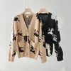 B Autumn and winter 2023 new war horse jacquard long-sleeved coat sweater loose day casual delivery knitted cardigan