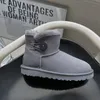 Kar Botları Kadın Yeni Toka Kürle Bir Yastıklı Kalın Kısa Sıcak Pamuk Klasik Önyükleme Satış Orijinal Deri Tasarımcı Süet Kalın Bayanlar Ayakkabı