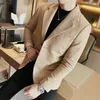 Erkek Takım İlkbahar/Sonbahar Ekose Blazer Moda İş Rahat Kıdemli İnce Takım Ceket Ziyafet Düğün Kulübü Elbise