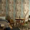 Wallpapers Personalized Style Vintage Wallpaper Roll American 3d Wood Wall Panel Waterproof Stripped For Coffee Shop