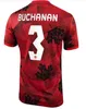 2023 Kanada piłkarska Davies David Osorio Mężczyźni mężczyźni domy na wyjeździe narodowa drużyna Eustaquio Hutchinson Cavallini Larin Hoilett Football koszule Buchanan