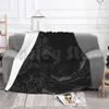 Cobertores Grande Onda | Cobertor monocromático para sofá-cama Travel The Black Japan Hokusai