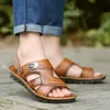 Sandals Genuine Leather Men Male Summer Shoes Outdoor Casual Cowhide Beach Two Uses Men's sandals Slippers 230404