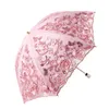 Guarda-chuvas 2022 Novo Vintage Shabby Floral Feminino Guarda-Chuva Chic Rosa Rosa Dobrável Menina Durável Portátil Guarda-chuvas Automático Chuva Engrenagem AA230404