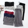 Herren-Nachtwäsche, Pyjama, tägliches Kurzarm-Set, Sommer, dünne Kleidung, lässig, zu Hause, geeignet für Pyjama mit rundem Halsausschnitt und Modal-Shorts