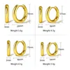 Hoop Earrings Gold Color Small Geometric For Women Girls Gift Wedding Engagement Party Smooth Ear Bone Buckle Accessories