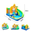 Kids Inflatable Water Slide the Playhouse Small Outdoor Play Fun Bounce House with Splash Pool Blower King Kong Theme Bouncy Castle Birthday Party Gift Toys Homeuse