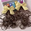 Hårtillbehör Prinsessan POGRAFI PROPS Syntetiska barn Huvudbanor Girl Bow Wig Long Curly Children Hairpin Bowknot Hairclip