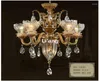Lustres luminaire en laiton européen luminaire de lustre e14 pendentif antique lampe à cristal cuivre vintage lustres éclairage d