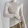 Pulls pour femmes vêtements en laine de mouton automne hiver pull à col roulé pull pull dames mince élastique cachemire tricot