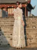 Vêtements ethniques Vintage Perles Glands Cheongsam Moderne Chinois Robe De Mariée Femmes Oriental Élégant Sparkly Champagne Paillettes Qi Pao