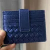 Wallets 2023 Fashion Woven Leather Card Holder Luxury Belt Protect For Lady Slim Money Clip