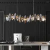 Hanglampen licht luxe zwarte lamp kristal lange eetkamer tafel moderne kroonluchter