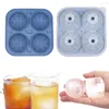 Baking Moulds Useful Ice Ball Tray Long Lasting Mold BPA Free 4 Holes Rugby Shape Cube Maker DIY